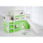 Lit mezzanine Jelle Chevaux Vert clair - 90 x 200cm - Avec toboggan