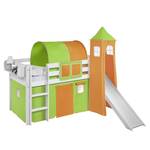 Hoogslaper Jelle Colours Groen/oranje - 90 x 200cm - Met glijbaan en toren