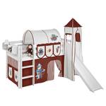 Lit mezzanine Jelle Pirate Marron - 90 x 190cm - Avec toboggan et tour