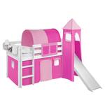 Hochbett Jelle Colours Pink - 90 x 190cm - Mit Rutsche & Turm