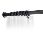 Uittrekbare douchegordijnstang Luz roestvrij staal/ABS kunststof - Zwart - Breedte: 110 cm