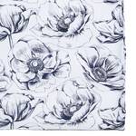 Parure de lit Black Flowers Coton - Blanc / Noir - 135 x 200 cm + oreiller 80 x 80 cm