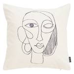 Housse de coussin Line Drawing Velours - Blanc