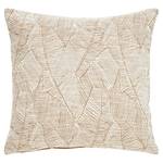 Housse de coussin Leaf Lines Tissu mélangé - Beige / Marron