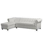 Ecksofa Dormir Webstoff Sogol: Lichtgrau - Breite: 265 cm - Ottomane davorstehend links