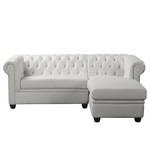 Ecksofa Dormir Webstoff Sogol: Lichtgrau - Breite: 208 cm - Ottomane davorstehend rechts