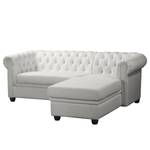 Ecksofa Dormir Webstoff Sogol: Lichtgrau - Breite: 208 cm - Ottomane davorstehend rechts