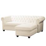 Ecksofa Dormir Webstoff Sogol: Creme - Breite: 208 cm - Ottomane davorstehend rechts