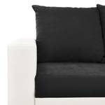 Canapé d’angle Drayton Imitation cuir / Microfibre - Cuir Soka / Microfibre Miako: Blanc / Noir - Méridienne longue à droite (vue de face) - Sans repose-pieds