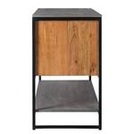 Meuble sous vasque Conjo Acacia massif / Fer - Acacia / Noir - Largeur : 120 cm