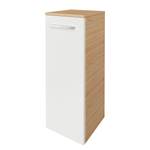 Lage kast B.Style Wit/Lichte eikenhouten look - Breedte: 30 cm - Scharnieren links