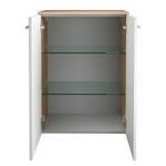 Lage kast B.Style Wit/Lichte eikenhouten look - Breedte: 60 cm - Beide zijden monteerbaar