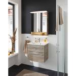 Armoire de toilette B.Style Avec éclairage intégré - Chêne gris - Largeur : 60 cm