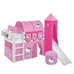 Lit mezzanine Jelle Hello Kitty Rose - 90 x 190cm - Avec toboggan et tour