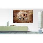 Wandbild Laughing Death Leinen / Massivholz Fichte - Beige / Braun