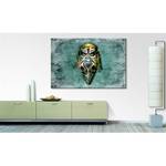 Canvas African Mask linnen/massief sparrenhout - turquoise