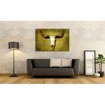 Canvas Buffalo Bull Tela / Legno massello di abete - Marrone / Verde