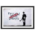Afbeelding Follow Dreams massief sparrenhout - zwart/wit