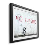 Tableau déco Banksy No. 10 II Épicéa massif - Gris / Rouge