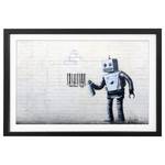 Afbeelding Banksy No.12 massief sparrenhout - zwart/wit