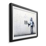 Tableau déco Banksy No. 12 Épicéa massif - Noir / Blanc