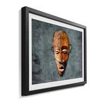 Afbeelding The Face II massief sparrenhout - blauw/goudkleurig