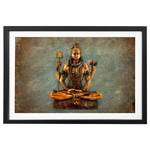 Quadro Lord Shiva Legno massello di abete - Verde / Oro