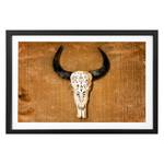 Canvas Buffalo Head Legno massello di abete - Marrone / Beige