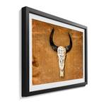 Canvas Buffalo Head Legno massello di abete - Marrone / Beige