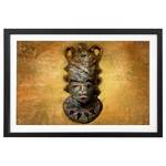 Bild African Mask Massivholz Fichte - Gold