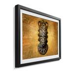 Bild African Mask Massivholz Fichte - Gold