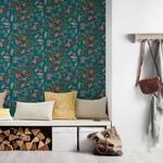 Vliesbehang Floral Impression I Vlies - Blauw/rood