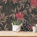 Vliesbehang Bloemen Cuba Vlies - Rood