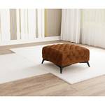 Gestoffeerde hocker Laviva I microvezel - Microvezel Priya: Cognackleurig - Breedte: 80 cm