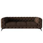 Canapé Laviva I (3 places) Microfibre - Microfibre Priya: Marron foncé