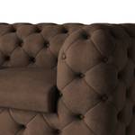 Canapé Laviva I (3 places) Microfibre - Microfibre Priya: Marron foncé