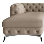 Ecksofa Laviva I Microfaser - Microfaser Enza: Cappuccino - Breite: 261 cm - Ottomane davorstehend links