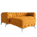 Ecksofa Laviva II Microfaser - Microfaser Enza: Safran - Breite: 261 cm - Ottomane davorstehend links