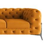 Ecksofa Laviva II Microfaser - Microfaser Enza: Safran - Breite: 261 cm - Ottomane davorstehend links