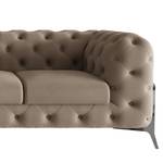 Ecksofa Laviva II Microfaser - Microfaser Enza: Cappuccino - Breite: 261 cm - Ottomane davorstehend links