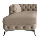 Ecksofa Laviva II Microfaser - Microfaser Enza: Cappuccino - Breite: 261 cm - Ottomane davorstehend links