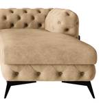 Ecksofa Laviva II Microfaser - Microfaser Priya: Beige - Breite: 261 cm - Ottomane davorstehend rechts