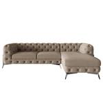 Ecksofa Laviva II Microfaser - Microfaser Enza: Cappuccino - Breite: 305 cm - Ottomane davorstehend rechts