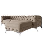 Ecksofa Laviva II Microfaser - Microfaser Enza: Cappuccino - Breite: 305 cm - Ottomane davorstehend rechts