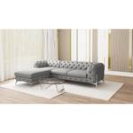 Ecksofa Laviva II Microfaser - Microfaser Enza: Grau - Breite: 305 cm - Ottomane davorstehend links