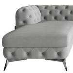 Ecksofa Laviva II Microfaser - Microfaser Enza: Grau - Breite: 305 cm - Ottomane davorstehend links