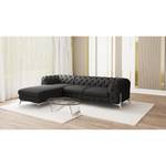 Ecksofa Laviva II Microfaser - Microfaser Enza: Anthrazit - Breite: 305 cm - Ottomane davorstehend links