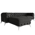 Ecksofa Laviva II Microfaser - Microfaser Enza: Anthrazit - Breite: 305 cm - Ottomane davorstehend links