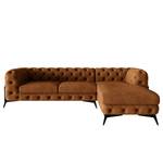 Ecksofa Laviva II Microfaser - Microfaser Priya: Cognac - Breite: 305 cm - Ottomane davorstehend rechts