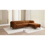 Ecksofa Laviva II Microfaser - Microfaser Priya: Cognac - Breite: 305 cm - Ottomane davorstehend rechts